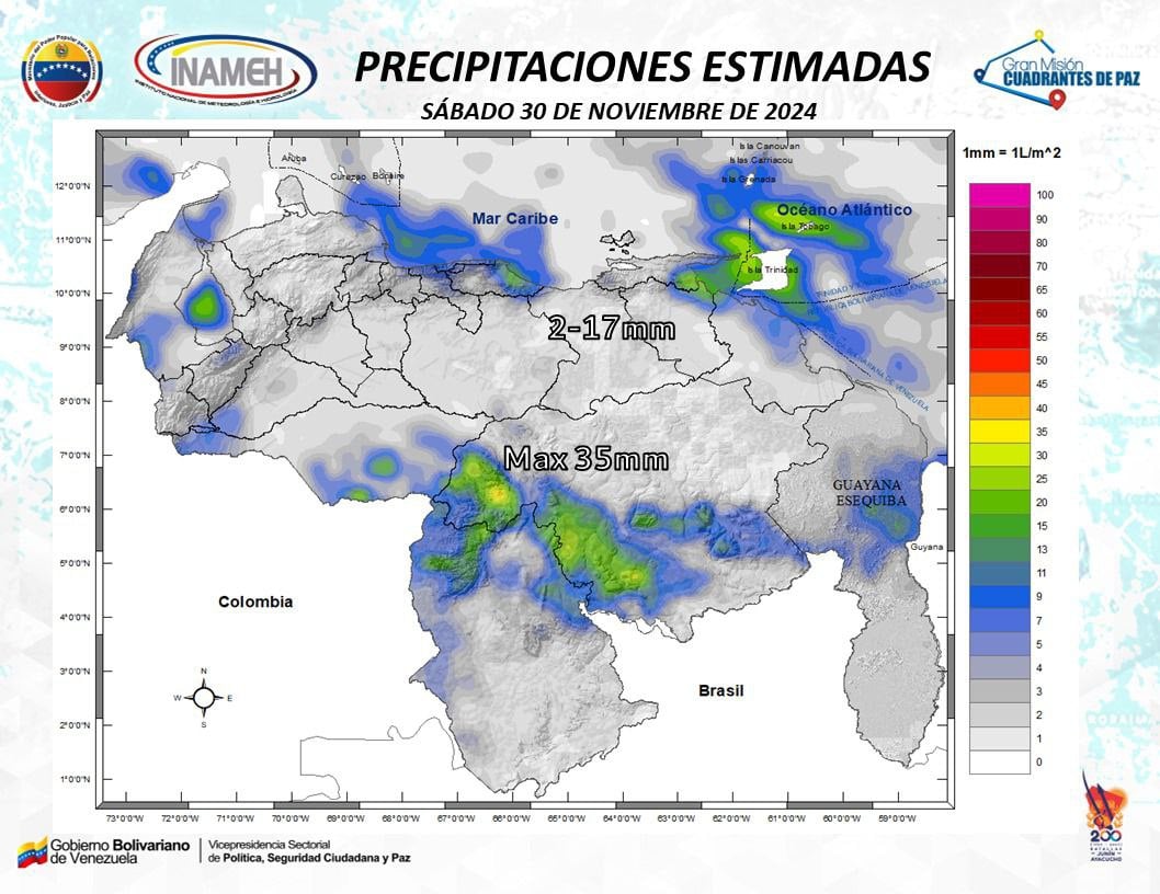 En horas de la tarde y noche se espera la formación de células convectivas de rápida evolución, acompañadas de precipitaciones de intensidad variable