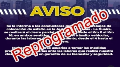 Autopista Caracas - La Guaira estará parcialmente cerrada del 13 al 18 de enero