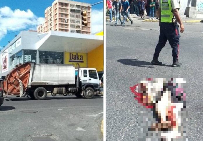 Muere mujer tras ser arrollada por un camión de basura