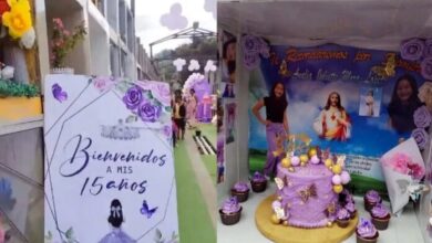 Madre festeja los 15 años de su hija en el cementerio