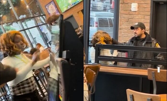 Guardia de seguridad abofetea a mujer en Taco Bell de Los Ángeles