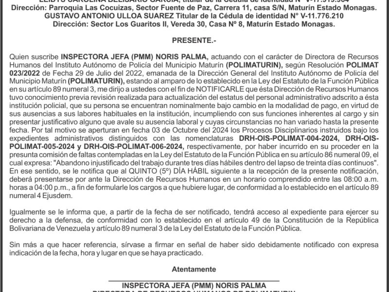 POLI MATURÍN