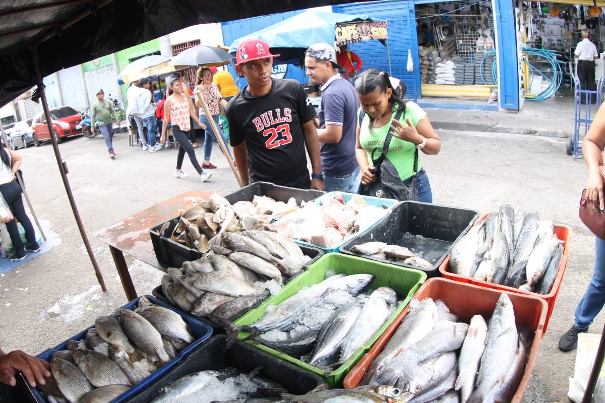 Venta del pescado fresco.