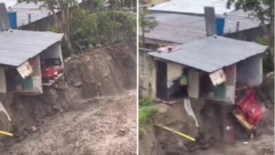 Quebrada derrumba parte de una vivienda en Boconó, Trujillo (+Video)