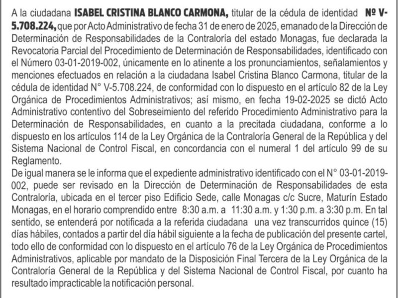 CONTRALORÍA DEL ESTADO MONAGAS