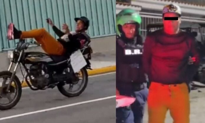 Detuvieron a sexagenario que realizaba motopiruetas en plena vía pública