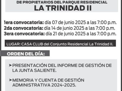 CONVOCATORIA ASAMBLEA P.R LA TRINIDAD II