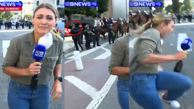 Periodista australiana herida por bala de goma durante protestas en Los Ángeles (Video)
