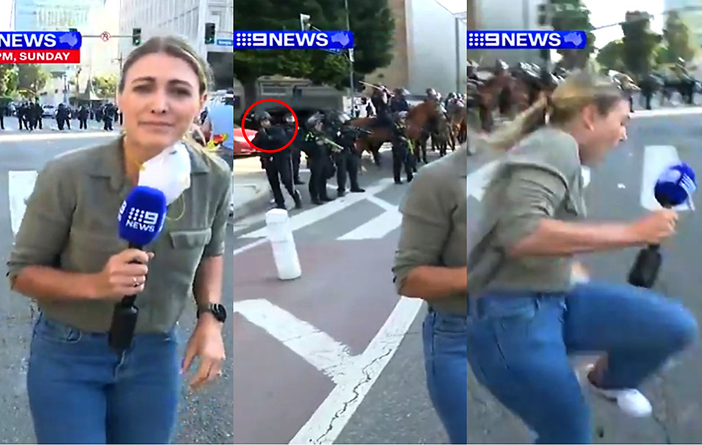 Periodista australiana herida por bala de goma durante protestas en Los Ángeles (Video)