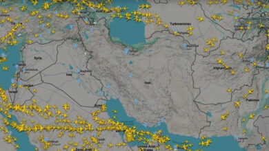 Irán suspende todo el tráfico aéreo sobre el país