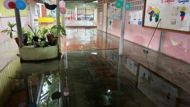 Jardín infantil María Rivero inundado tras fuertes lluvias