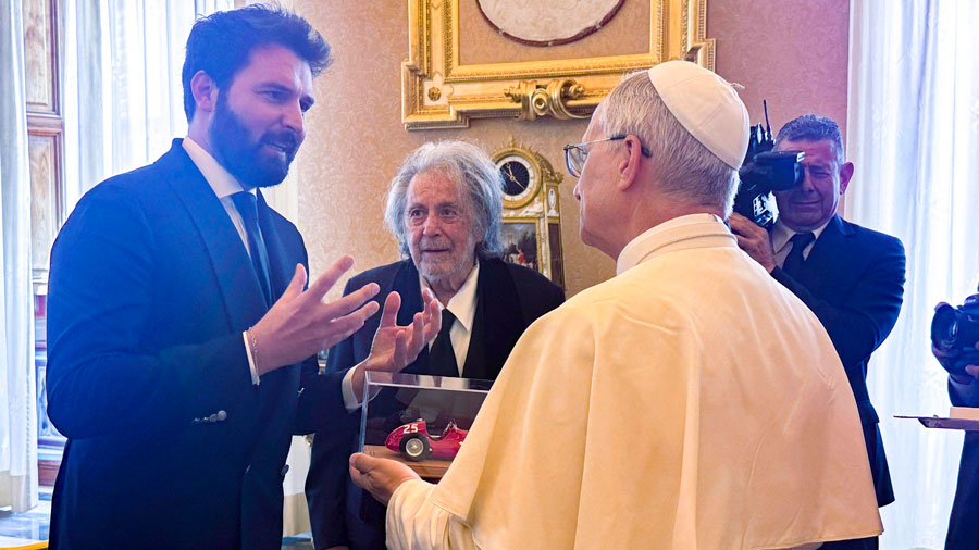 Papa León XIV recibió a Al Pacino en una audiencia en el Vaticano