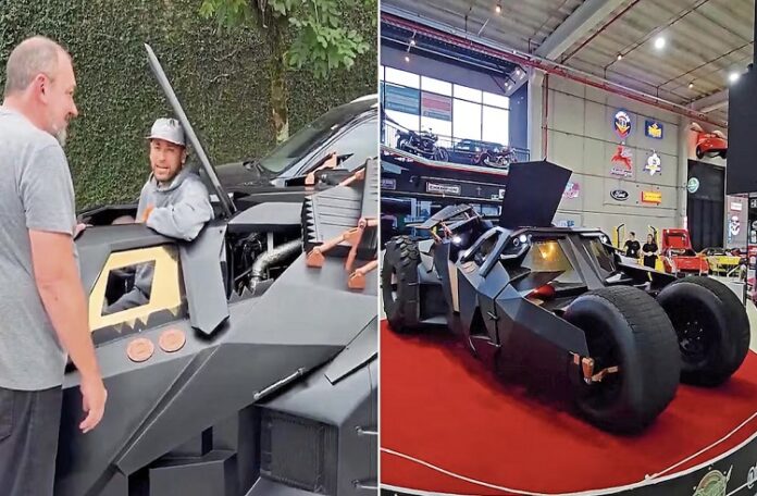Neymar compró un espectacular auto réplica del Batimóvil de Batman