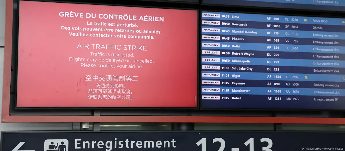 Segundo día de huelga golpea fuerte a aeropuertos franceses
