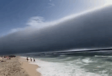 Bañistas en playas de Portugal fueron sorprendidos por inusual ‘tsunami de nubes’