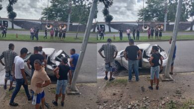 ¡Se salvaron de milagro! Iban a exceso de velocidad y chocaron en la Raúl Leoni