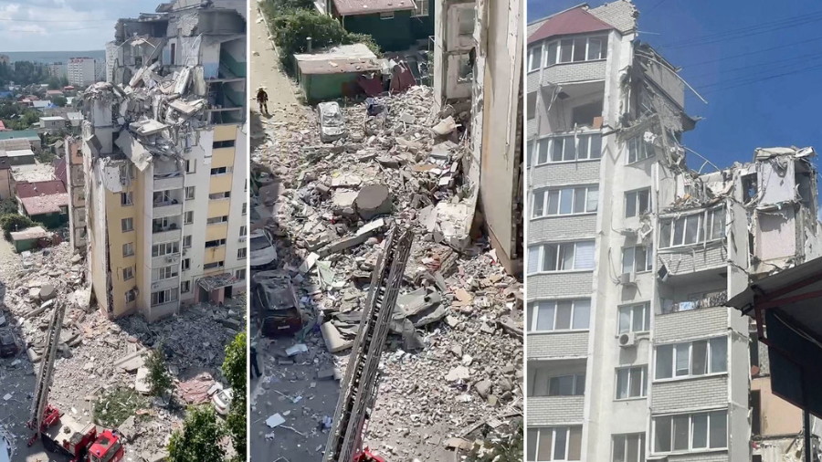 Explosión destruye gran parte de un edificio residencial en Rusia (+Video)