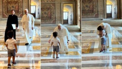 ¡Una carrera y un abrazo repentino! Así le respondió el papa León XIV a la espontaneidad de un niño (+Fotos)