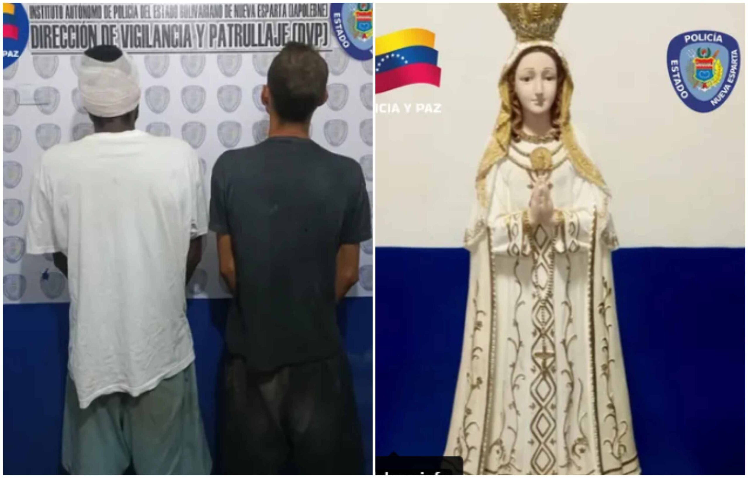 Detenidos dos hombres por robar imagen de la Virgen del Valle en Nueva Esparta