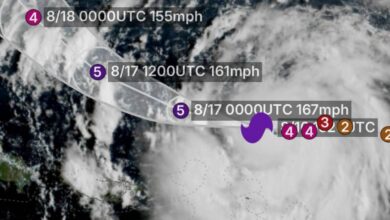 El huracán "Erin" se convierte en un "catastrófico" huracán de categoría 5