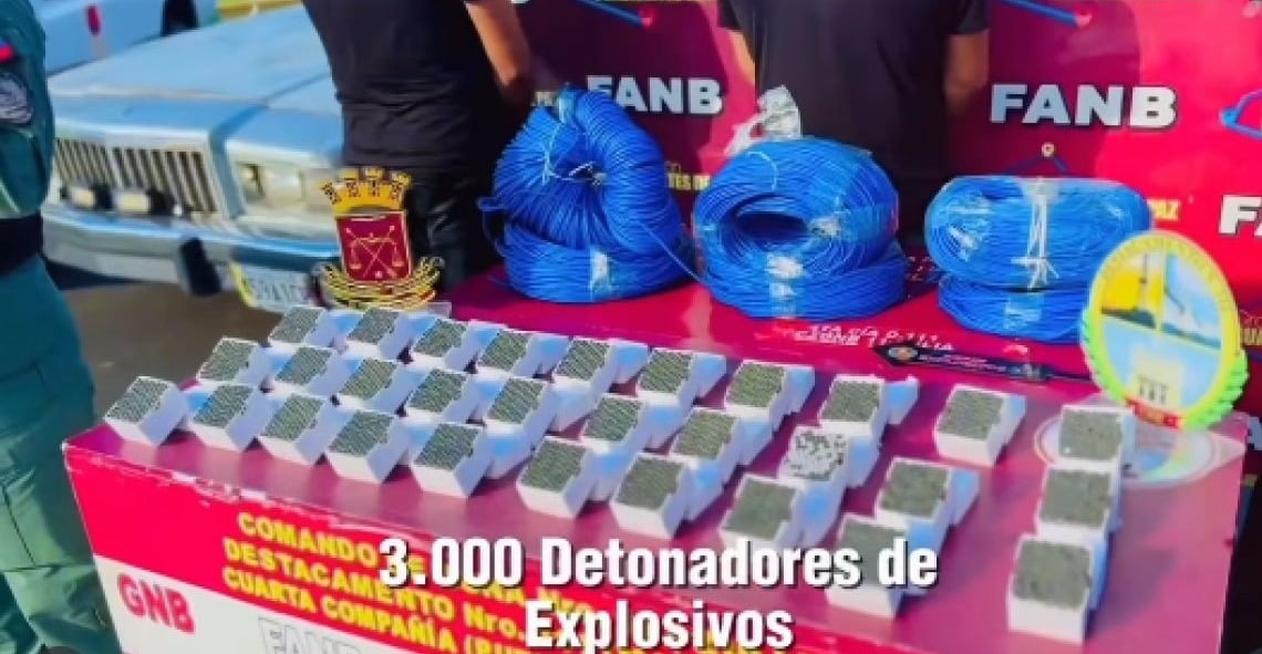Incautan 3.000 detonadores de explosivos en el Zulia