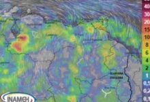 Inameh pronostica lluvias y actividad eléctrica para este 9 de Agosto