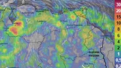 Inameh pronostica lluvias y actividad eléctrica para este 9 de Agosto