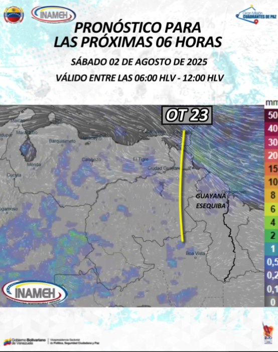 Pronóstico del INAMEH lluvias y descargas eléctricas en varias regiones este sábado