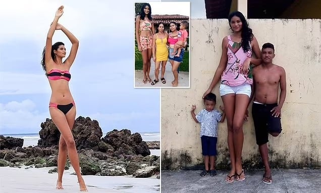 Con 44 centímetros de diferencia: la historia de amor de la mujer más alta de Brasil y su esposo