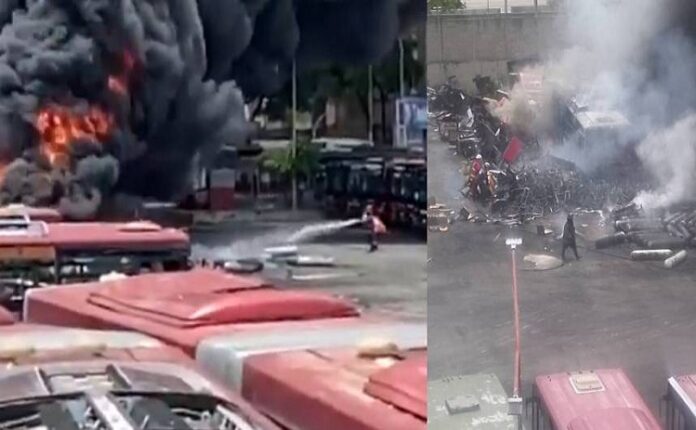 Reportan incendio en talleres del Metro de Caracas