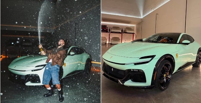 Maluma presume su nuevo y exclusivo Ferrari Purosangue