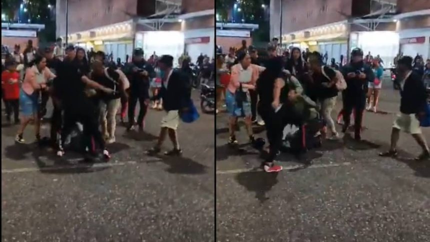 Mujer desarma a un policía durante riña en Petare (Video+)