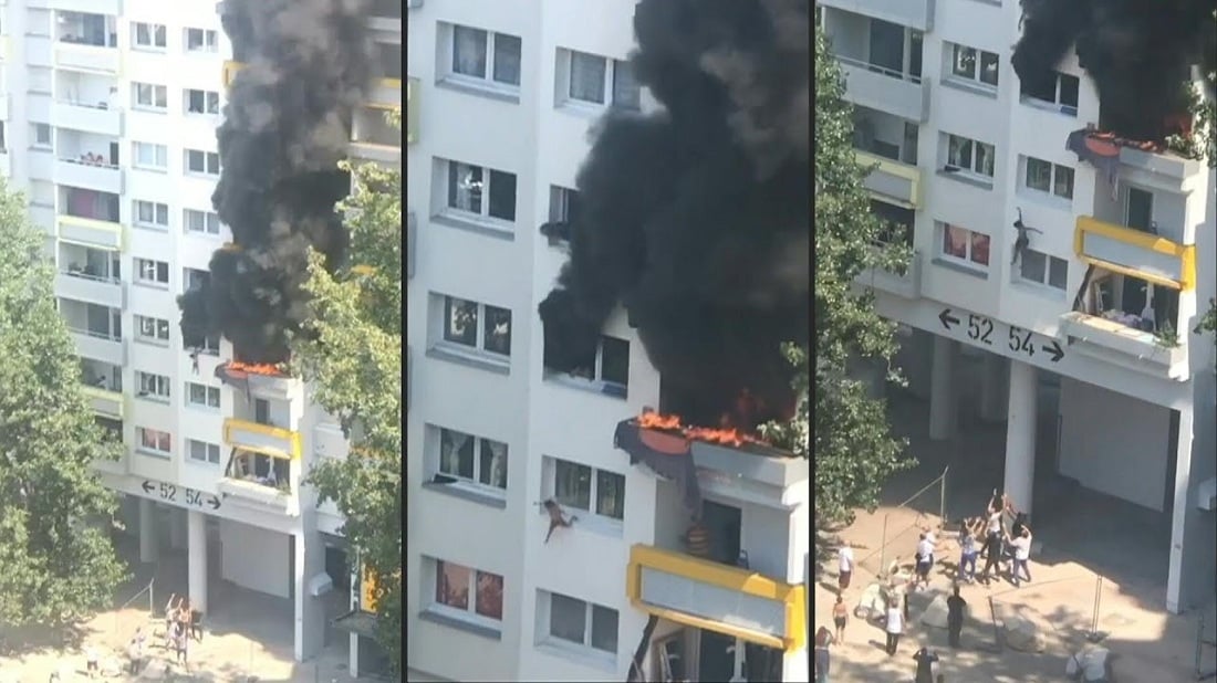 Niños saltan de un edificio en llamas y son rescatados por vecinos en Francia