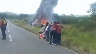 Un autobús que salió de Ciudad Bolívar se incendia con más de 20 pasajeros