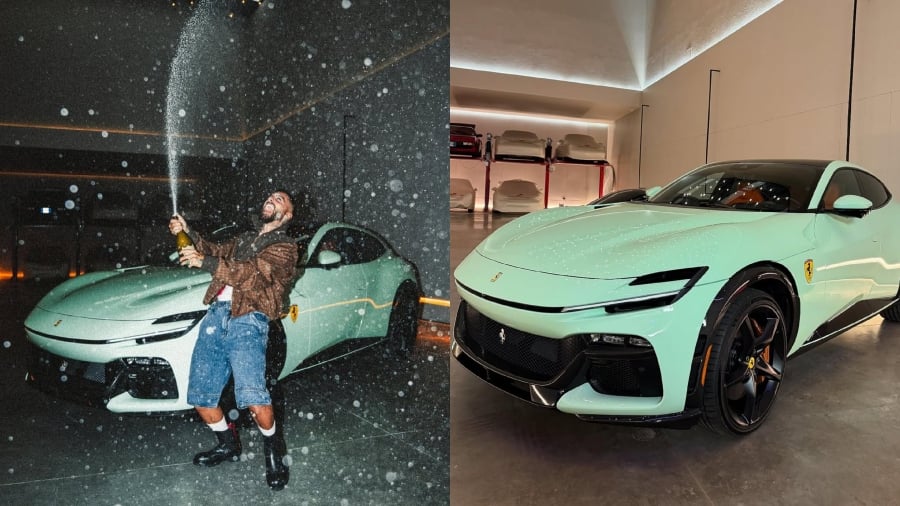 Maluma estrena un Ferrari único en el mundo y es detenido por la policía al día siguiente