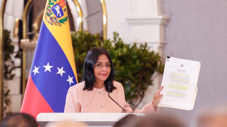 Delcy Rodríguez advierte: Si EEUU ataca, se activa de inmediato el Estado de Conmoción Exterior en Venezuela