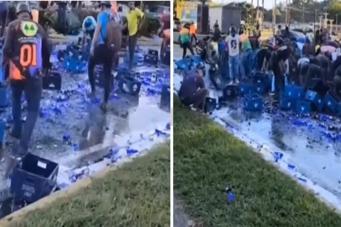 Cojedes: Gandola pierde carga de cerveza y multitud saquea la mercancía
