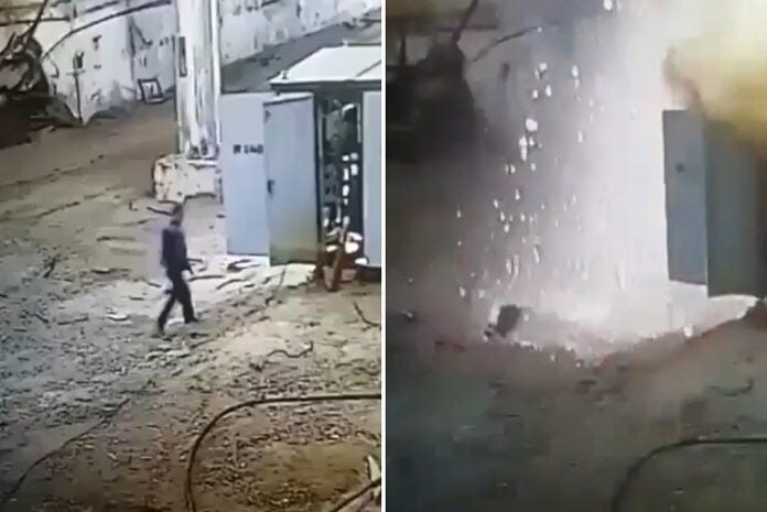 Video viral: subestación eléctrica explota e hiere a un hombre que la confundió con un baño portátil en Brasil