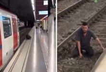Hombre se lanza a las vías del Metro de Barcelona y se arrepiente en el último segundo