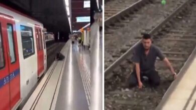 Hombre se lanza a las vías del Metro de Barcelona y se arrepiente en el último segundo