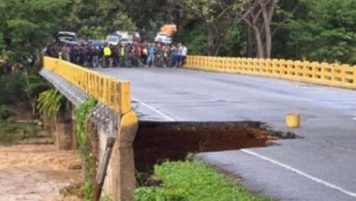 Colapsa puente El Corozo en Barinas por fuertes lluvias