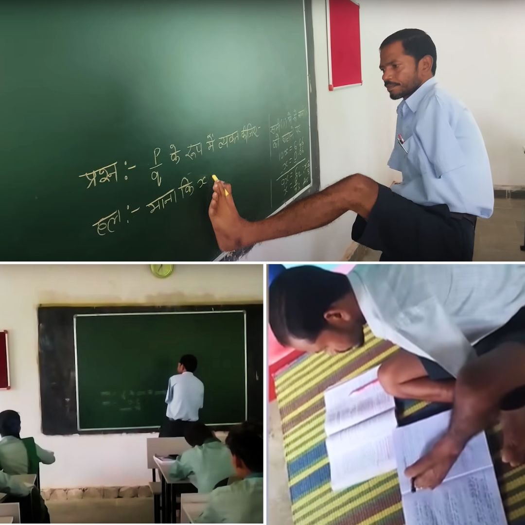 Gulshan Lohar, el maestro sin manos que escribe con los pies e inspira a toda la India