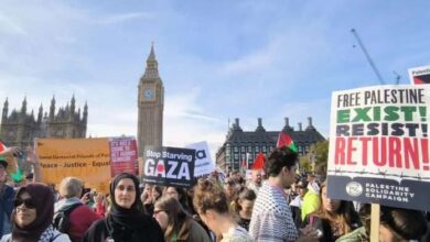 Miles de personas marchan en Londres a favor de Palestina