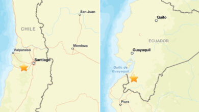 Terremotos de magnitud 6,1 en Ecuador y de 5,7 en Argentina se registran en menos de 24 horas
