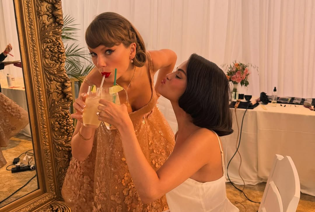 Taylor Swift reacciona al ver a Selena Gómez vestida de novia en un video viral
