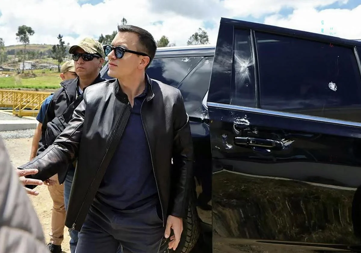 Ataque a la caravana presidencial de Noboa termina en denuncia por tentativa de asesinato y terrorismo