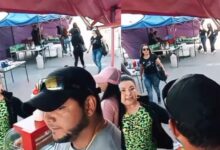 Chilena destruye puesto de comida de migrante venezolano en Santiago