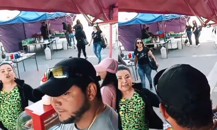 Chilena destruye puesto de comida de migrante venezolano en Santiago
