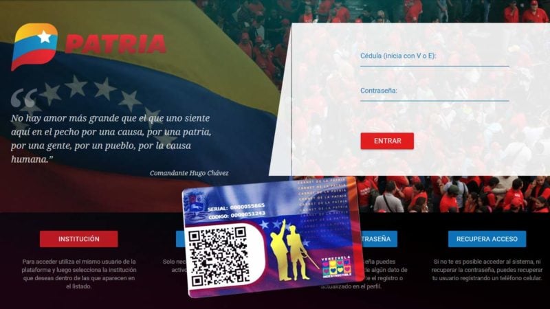 Sistema Patria libera pagos de bonos especiales desde el 1 hasta el 8 de noviembre