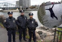 Tres policías rescatan a una adolescente que cayó a las heladas aguas del Río Harlem